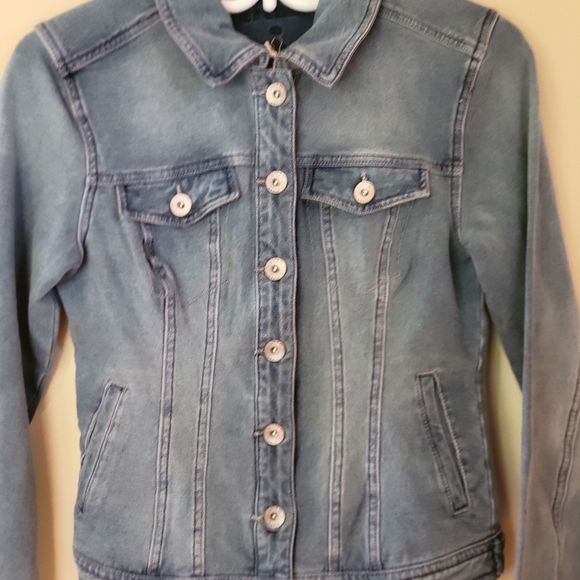 DENIM Fitted Jacket by "cream" sz. XS, Designer Jean Jacket NWT - Picture 5 of 12